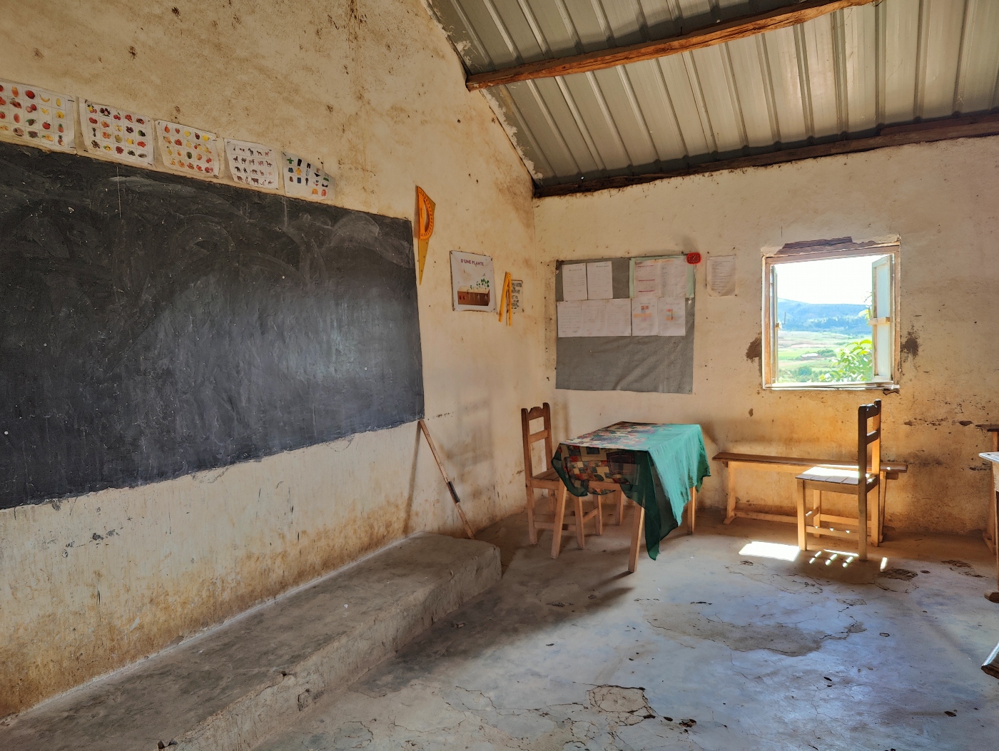 Tafelbereich und Lehrerpult